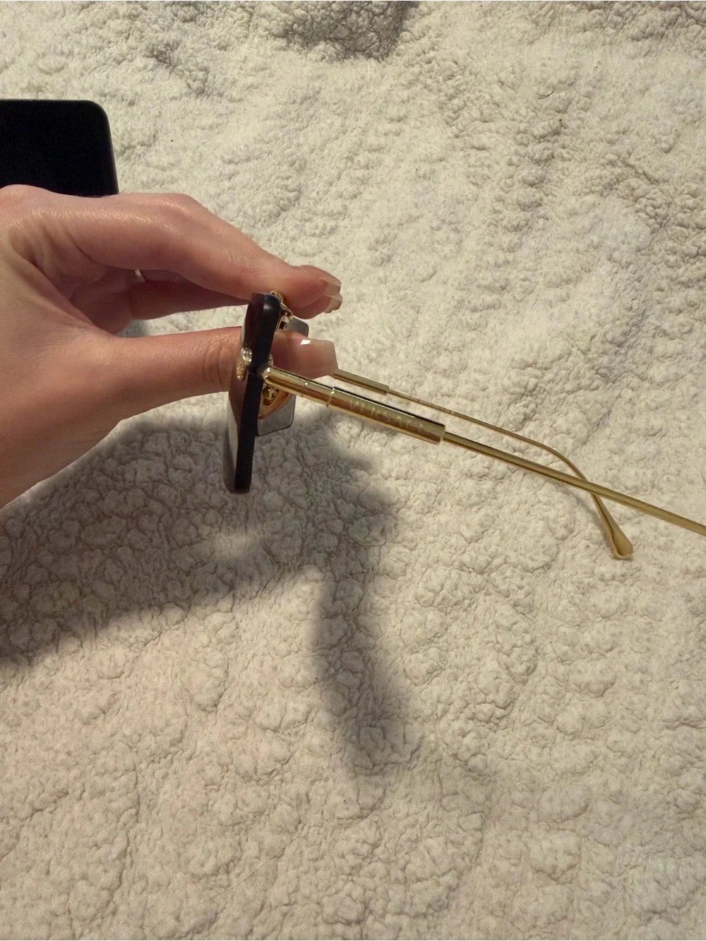 Versace Gold Frame Sunglasses with Dark Purple Gradient Lenses